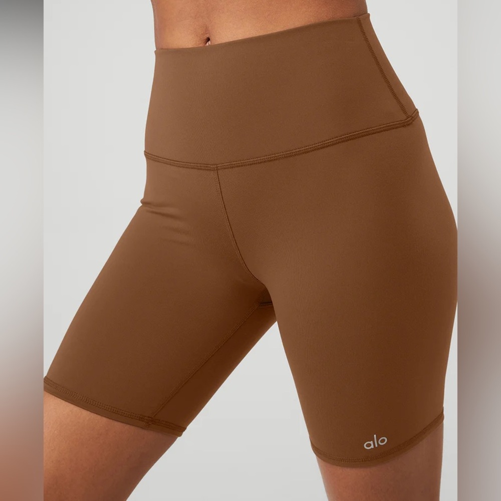 ALO Yoga Brown High-Waist Bike Shorts